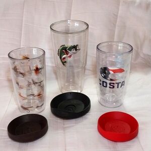 Tervis Tumblers lot of 3 Fishing Costa USA